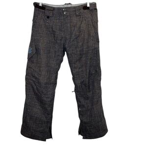 686 Smarty Brown Blue Tweed Snow Board Ski Pants Women Size M BLEMISH